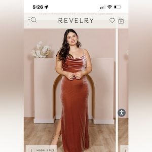 Reversely Skye Terracotta Velvet Bridesmaid Dress size 10